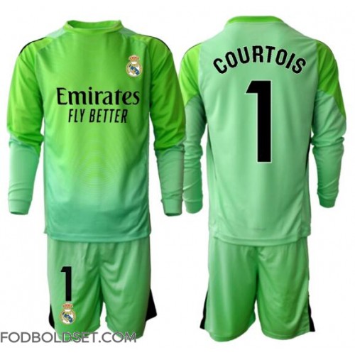 Real Madrid Thibaut Courtois #1 Målmand Udebane Trøje Børn 2025-26 Langærmet (+ Korte bukser)